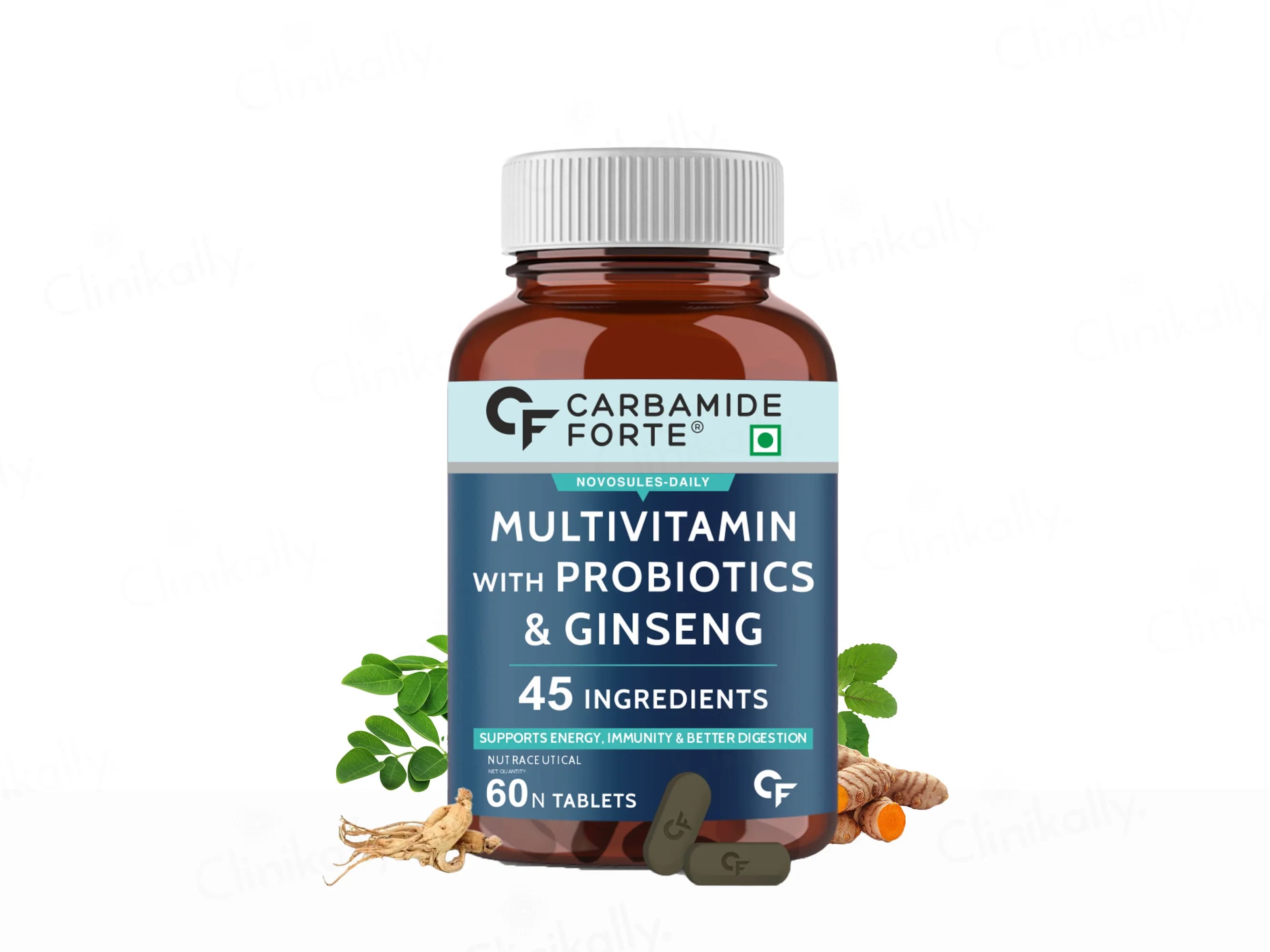 Carbamide Forte Multivitamin with Probiotics & Ginseng | For Energy, Immunity, B